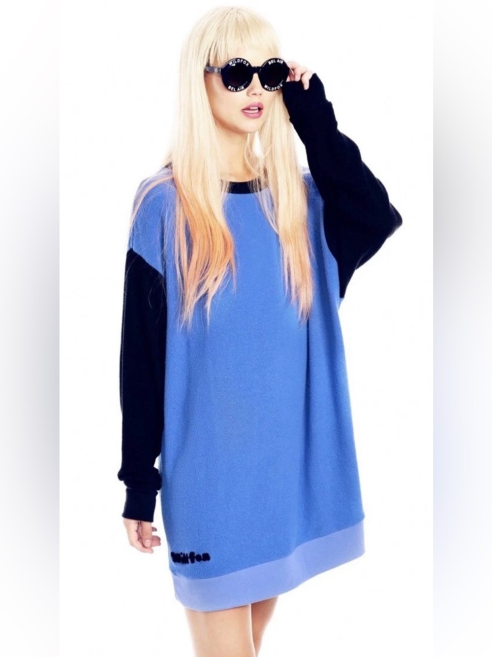 Wildfox Barbie Dreamhouse Collection roadtrip sweater in blue/black S